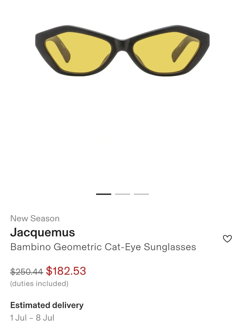 Jacquemus Black Frame Sunglasses with Brown Lenses